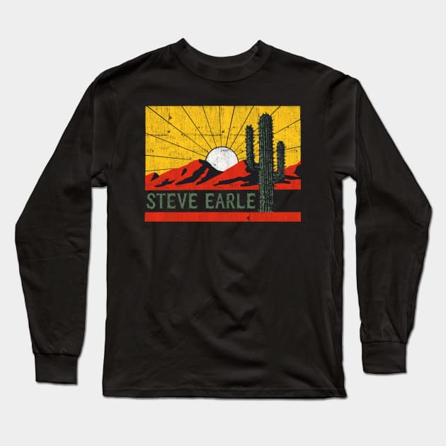 Steve Earle / Retro Style Alt Country Fan Design Long Sleeve T-Shirt by DankFutura